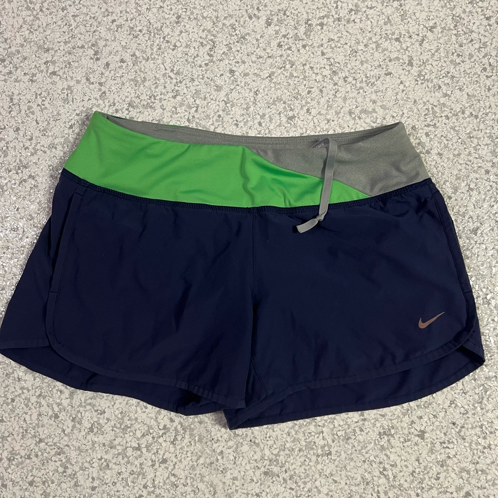 Nike Blue and Green Athletic Shorts Lightweight Running